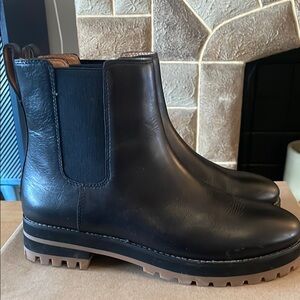 Black Leather Madewell Chelsea Boots